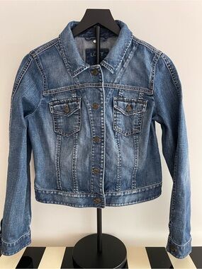 LOFT Medium Blue Denim Trucker Jacket
